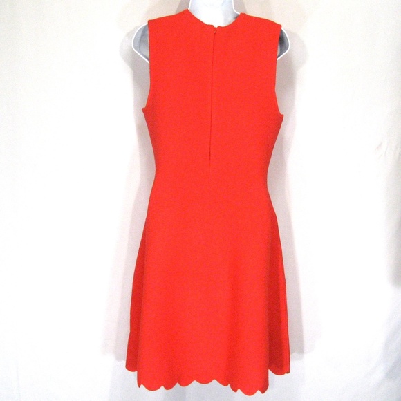 LELA ROSEFloral red Jacquard Knit Sleeveless Dress